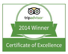 TripAdvisor 2014 Certificate of Excellence Award!