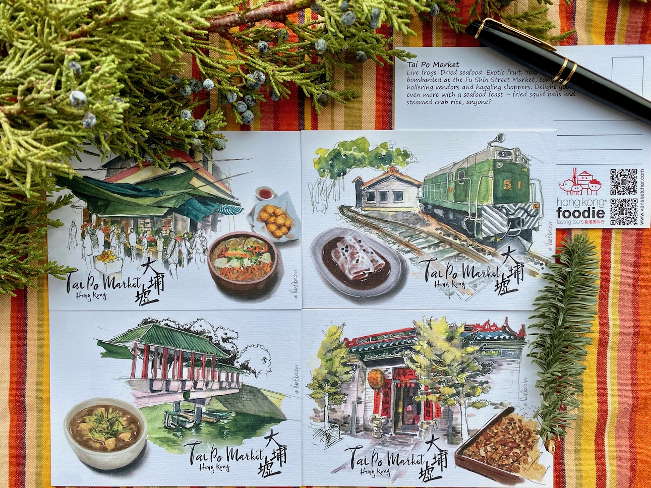 Tai Po Market Foodie Postcards